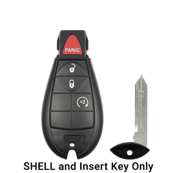 Keyless Factory KeylessFactory: Chrysler Dodge Jeep / 4-Button Fobik Key SHELL / Remote Start ORS-FBK-01 - main